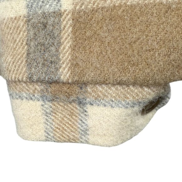 Woolrich Mens Medium Plaid Wool Blend Jacket Talon Zipper Sherpa Lining 70's - Picture 13 of 14